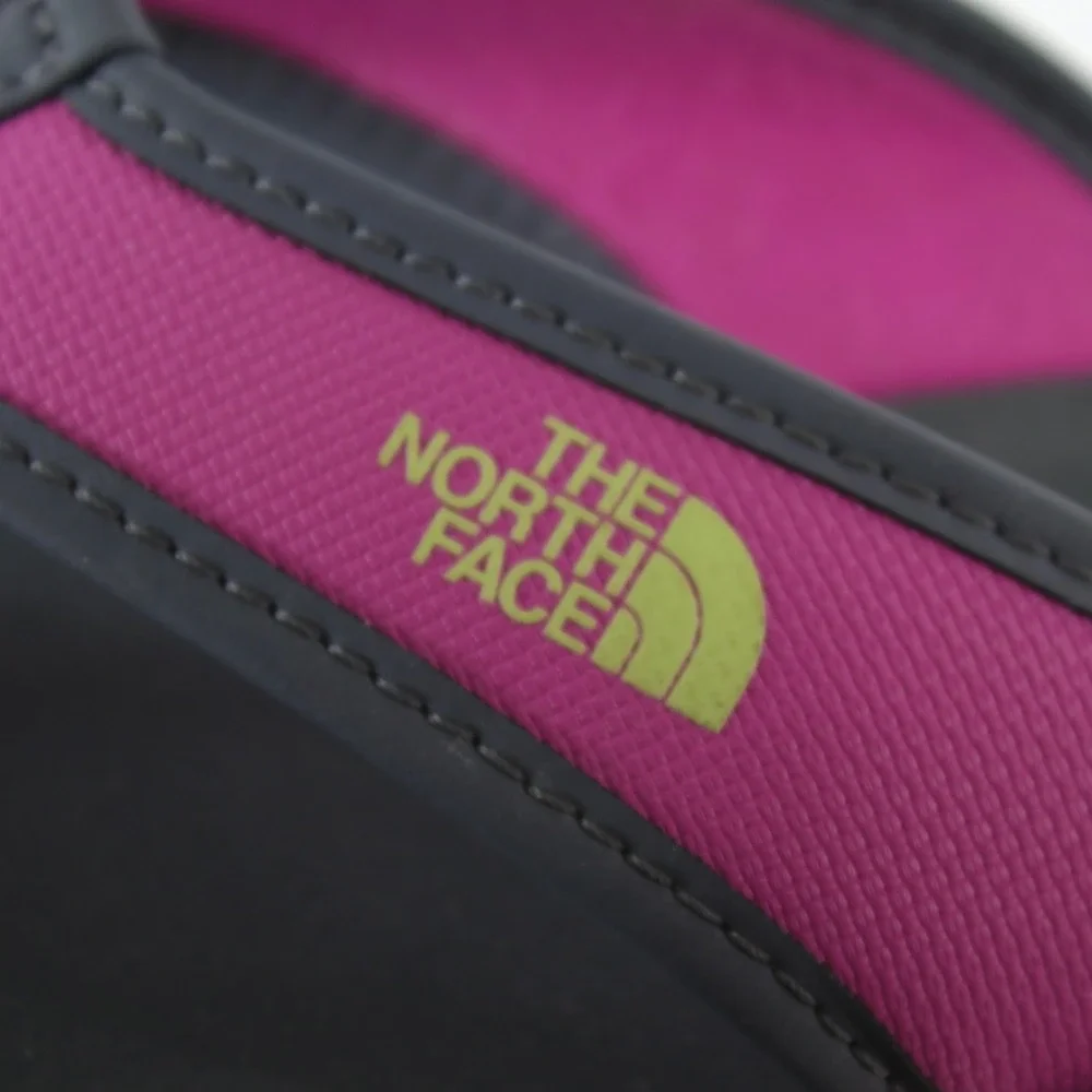 The North Face Base‎ Camp Pink Gray Mini Flip Flops Sandals Girl's Size 3